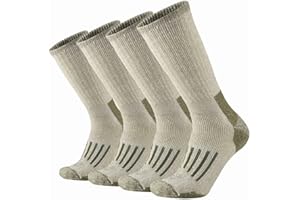 ONKE Merino Wool Cushion Crew Socks for Men Outdoor Hiking All Seasons Work Boot Heavy Thick Thermal Moisture Wicking Control