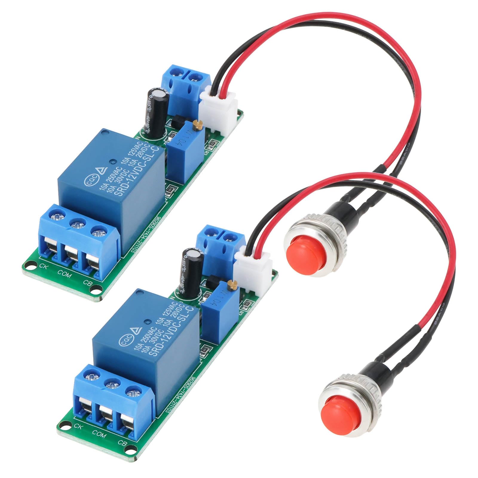 EMSea 2Pcs DC 12V Adjustable Timer Delay Turn OFF Module 1~10s Timing Relay for Robot Intelligent Product Development Automation Equipment PLC Development
