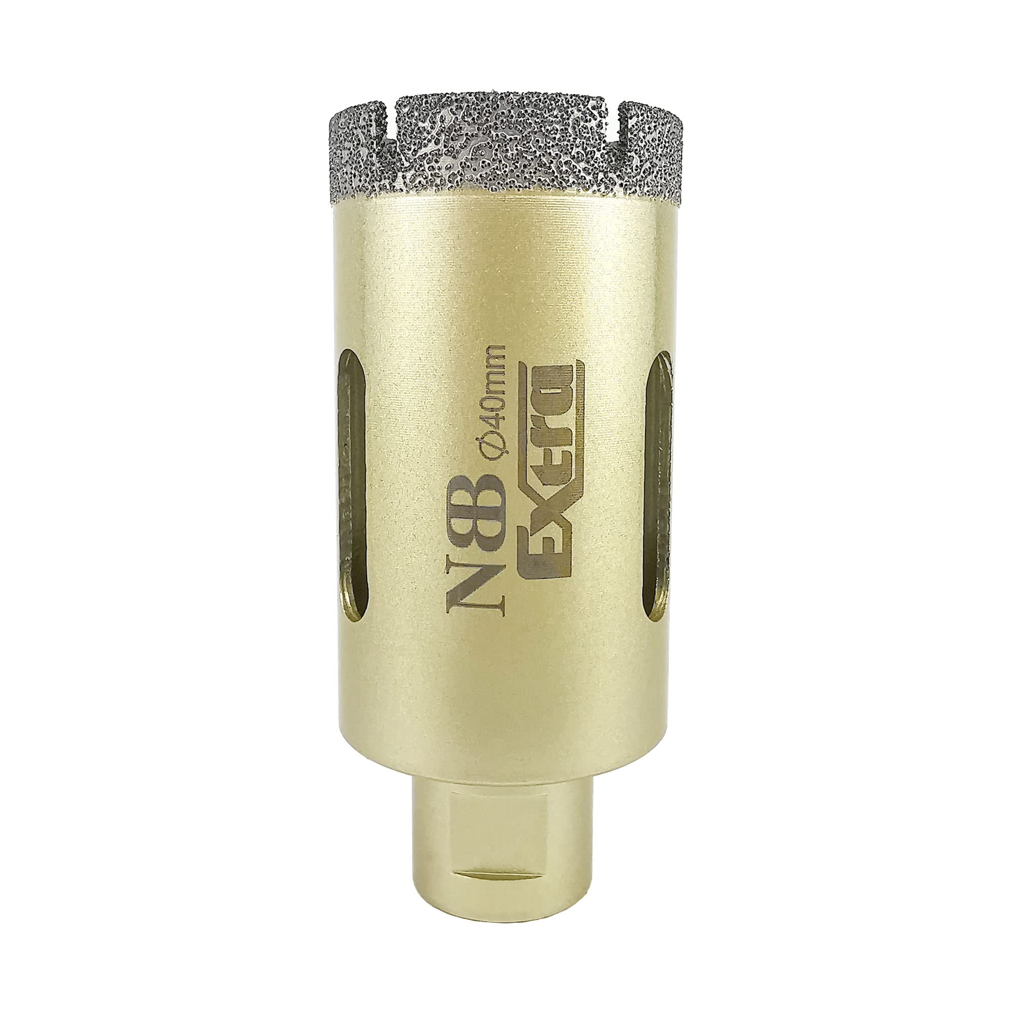 NBB Diamond Core Drill Bit Diamond hole saw with M14 Diamond Crown Professionally for Wet and Dry Drilling in Hard Porcelain Ceramic Tile Granite Marble Tile for Angular Grinder (1, 40mm)