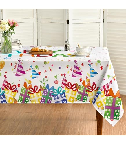 Wpensky 1 nappe d'anniversaire rectangulaire pour enfants, jolie nappe d'anniversaire pour garçons et filles, décoration de fête d'anniversaire pour enfants