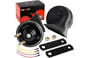 Cenzhiwen Car Horns 12v 130dB Supe Loud [2 pack]kit -Truck Train Horn，Tweeter/Bass,High Low Tone General Accessories, Electric Snails for Cars, Motorcycles, SUVs, Electric Cars(Universal replacement)