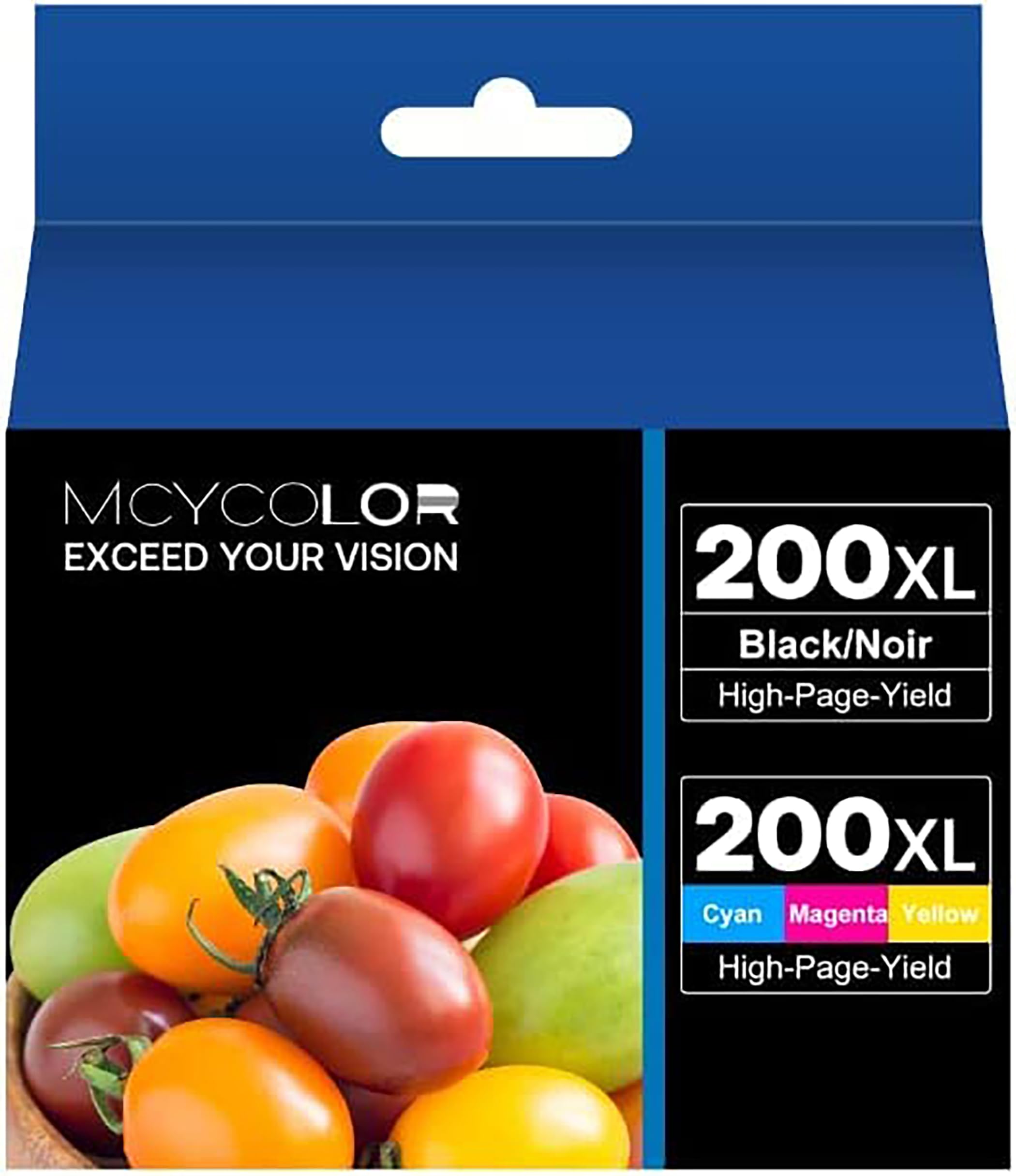 Photo 1 of MCYCOLOR 200XL ink Remanufactured for Epson 200 XL Ink Cartridge to Use with XP-200 XP-300 XP-310 XP-400 XP-410 WF-2520 WF-2530 WF-2540 Printer?2 Black, 1 Cyan, 1 Magenta, 1Yellow ?