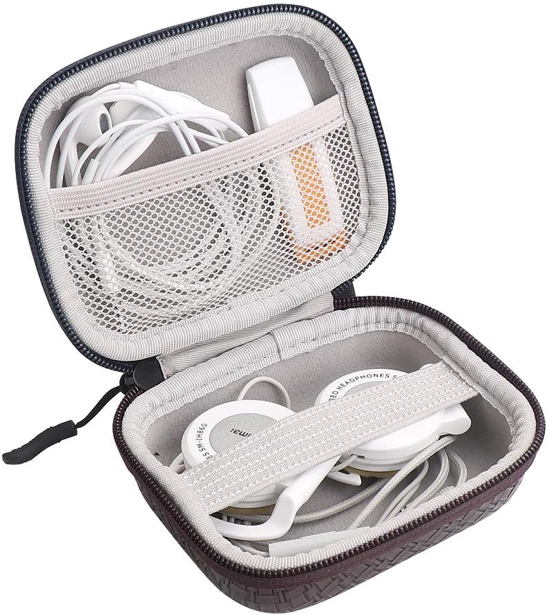 Iksnail Earbuds Carrying Case, Small Zipper Case for Bluetooth Earphone, Portable Storage Earbud Pouch Bag for Headsets/USB Cables (Black)