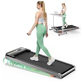 TREAFLOW Walking Pad Portable Under Desk Treadmill with Incline 2.5HP for Home Office 265 lbs Capacity Remote Control LED