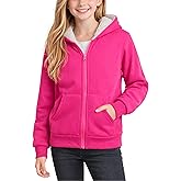 Coney Island Girls Hoodie - Cozy Soft Fleece Sherpa Lined Hoodie Zip Up Sweatshirt for Girls - Size Up for Better Fit