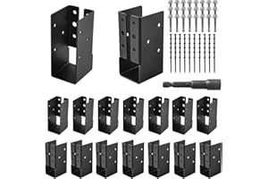 Nrspp Concealed Joist Hangers, 16 Pcs of 2"x4"Outdoor Concealed-Flange，Q235 Steel Plate Powder-Coated Concealed Joist Steel Bracket for 2"x4" Beam Swing