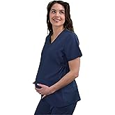 Green Town Scrubs for Women - Maternity V-Neck Scrub Top, 2 Pockets, Lightweight, Stretch Fabric, Easy Care