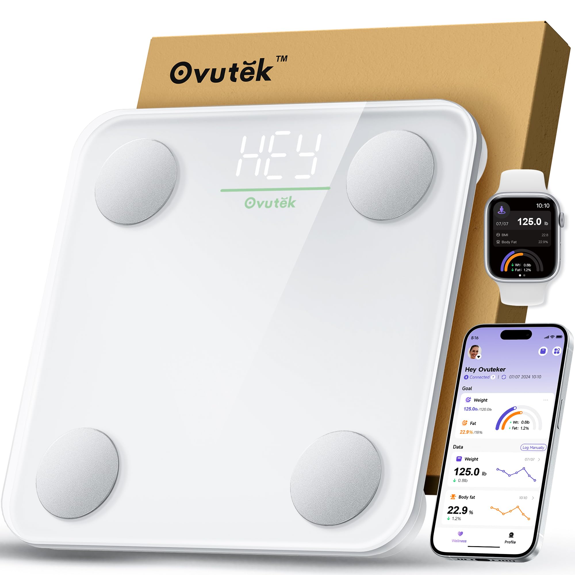 DEKABR Digital Bathroom Scale - Highly Accurate 400lb Capacity With LED Display & Anti-Slip Pad