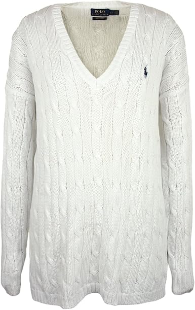 ラルフローレン ポロ レディース ピマコットン ケーブル ニット Vネック セーター 並行輸入品 セーター 通販 Amazon