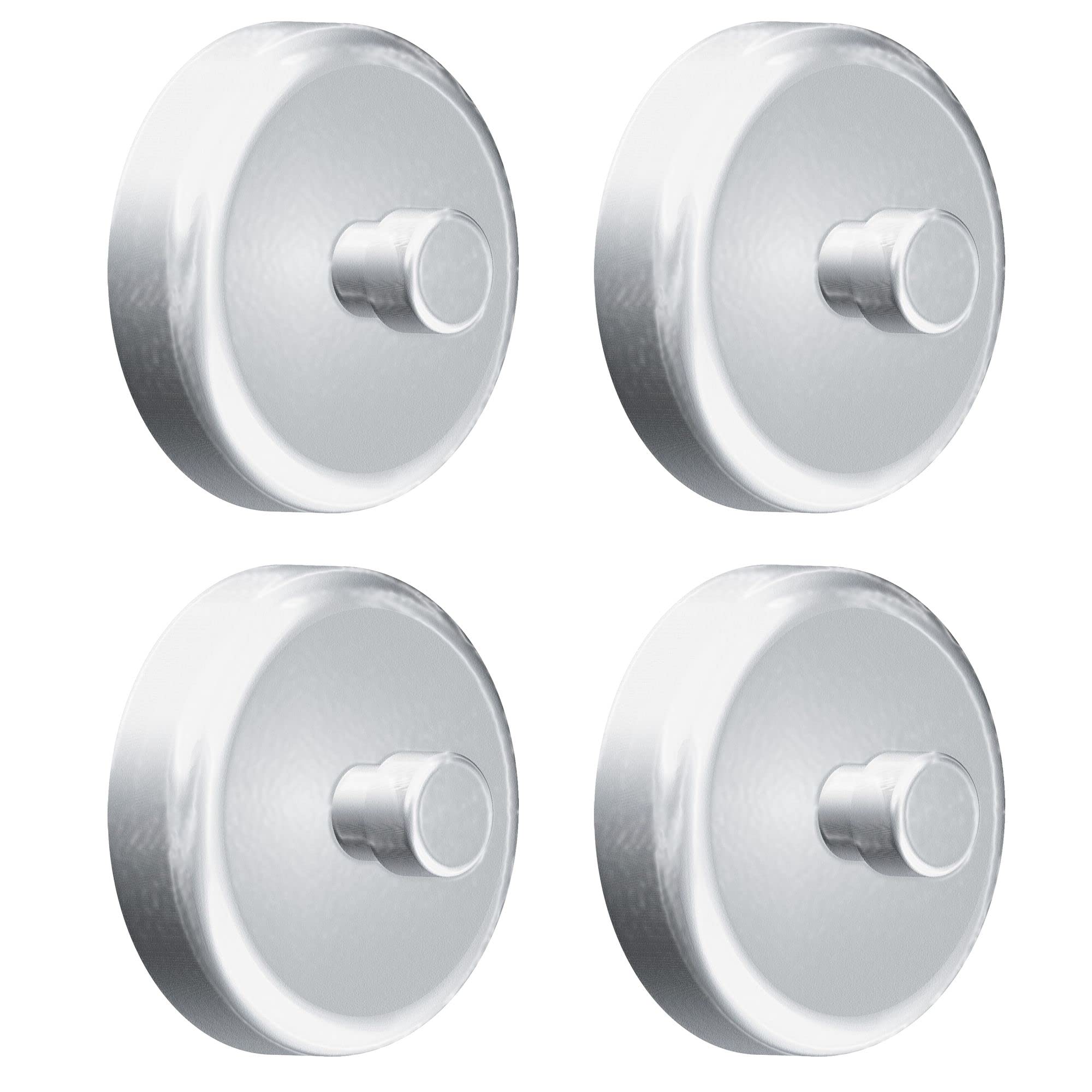 Kantek Mounting Magnets for Glove and Towel Dispensers, White/Silver, 1.5" Diameter, 4/Pack