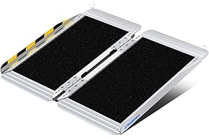 Ruedamann 2FT Portable Wheelchair Ramp, Non-Slip Aluminum Folding Handicap Ramp for Doorways, Wheel Chair Threshold Ramp for Home Steps, Stairs, Wheelchair, Scooters, Pets, Entry