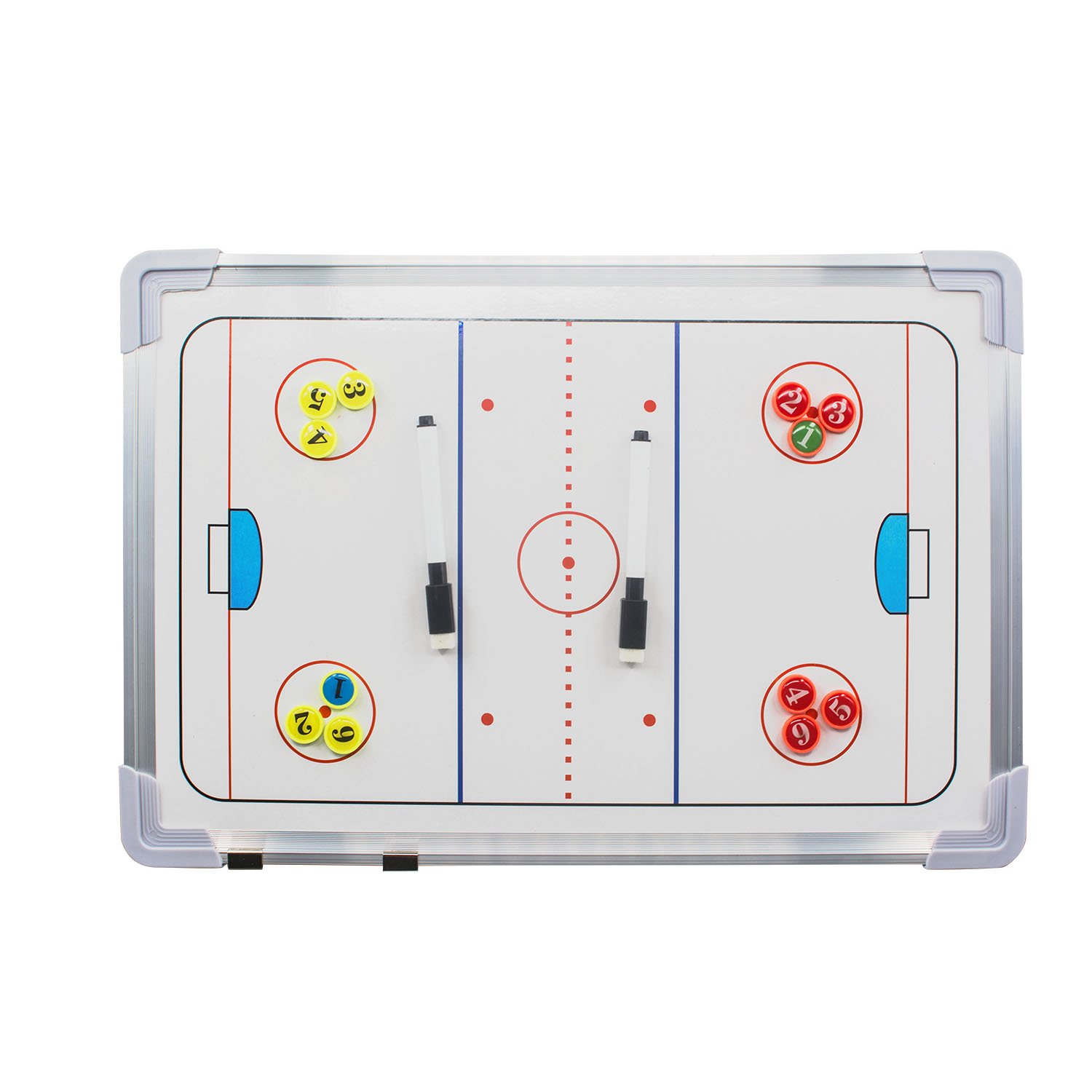 Wrzbest Double-Sided Ice Hockey Coaching Whiteboard – Full & Half Rink Tactics Board with Player Markers