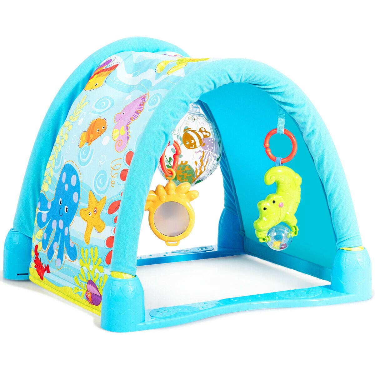 AchieveUSA 4in1 Baby Play Gym Mat with 3 Hanging Toys Baby