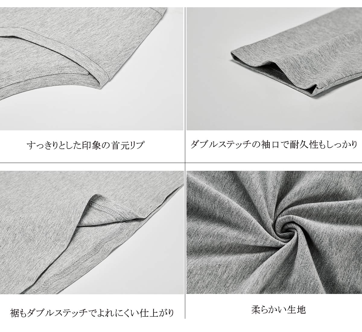 レディース トップス インナー Tシャツ(GT-2PC black/white S)