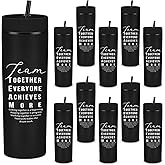 Rtteri 10 Pcs Employee Appreciation Gifts 16oz Plastic Team Cups Thank You Tumblers with Lids Straws Social Worker Month Gifts for Volunteer Team Coworkers Staff Teacher Nurse (Black)