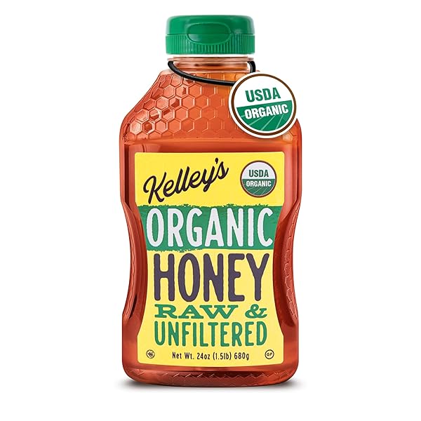 KELLEY’S 100% ORGANIC RAW & UNFILTERED HONEY, USDA...