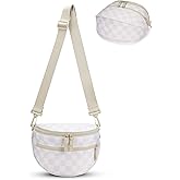 FODOKO Small Checkered Crossbody Bag Nylon Bum Bags shoulder Purses Handbags Wallets for Women