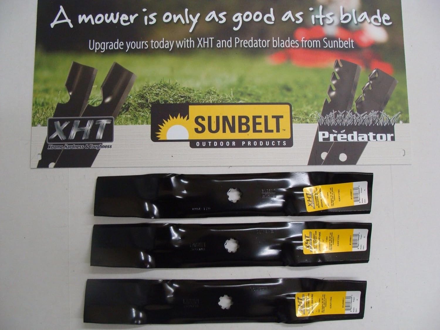Amazon.com : 3 USA XHT HD BLADES JOHN DEERE GY20852 GX21784 LA140 LA145  LA165 D140 D150 160 : Garden & Outdoor
