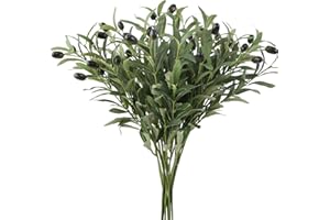 Leftover 6PCS 18Inch Faux Olive Branches for Vase,Artificial Olive Tree Branches,Fake Plants,Greenery Stems,Eucalyptus Stems,Green Leaves for Centerpieces Decoration,Home Decor,Coffee Table Decor