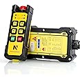 NEWTRY Wireless Crane Remote, 12V 6 Button Industrial Crane Controller Hoist Truck Remote 984FT Electric Lift Switch with Indicator System