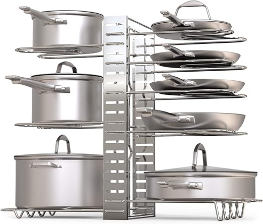 Amazon Com Geekdigg Pot Rack Organizer Adjustable Height And
