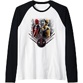 Marvel Studios Deadpool &amp; Wolverine Side-by-Side Claw Icon Raglan Baseball Tee