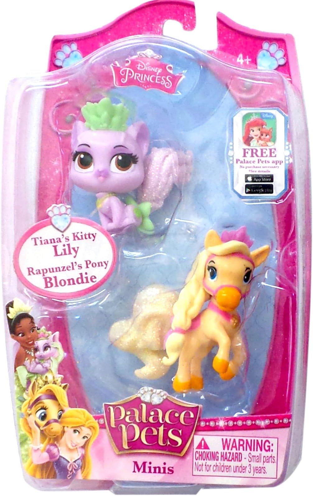 Palace Pets Minis 2 Figures: Tiana's Kitty Lily and Rapunzel's Pony Blondie