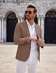 COOFANDY Men Stretch Knitted Blazer Jacket Slim Fit