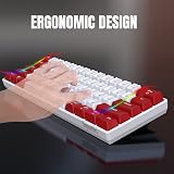 Snpurdiri Wireless 60% Mechanical Keyboard Red Switch White LED Backlit view 5