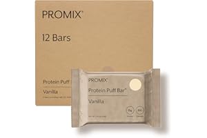 ProMix Nutrition Protein Puff Bars, 12-Pack - Madagascar Vanilla - Marshmallow Crispy Treat - Great Tasting & Healthy On The Go Snack - High Protein & Low Calorie - Non-GMO & Free From Gluten, Soy, & Corn.