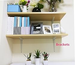 Shelf Brackets White 8 x 10 inch Pack of 10 Wall