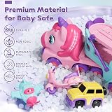 Lehoo Castle 5-in-1 Unicorn Carrier Truck Toy for Toddlers 2 Year Old Girls view 5