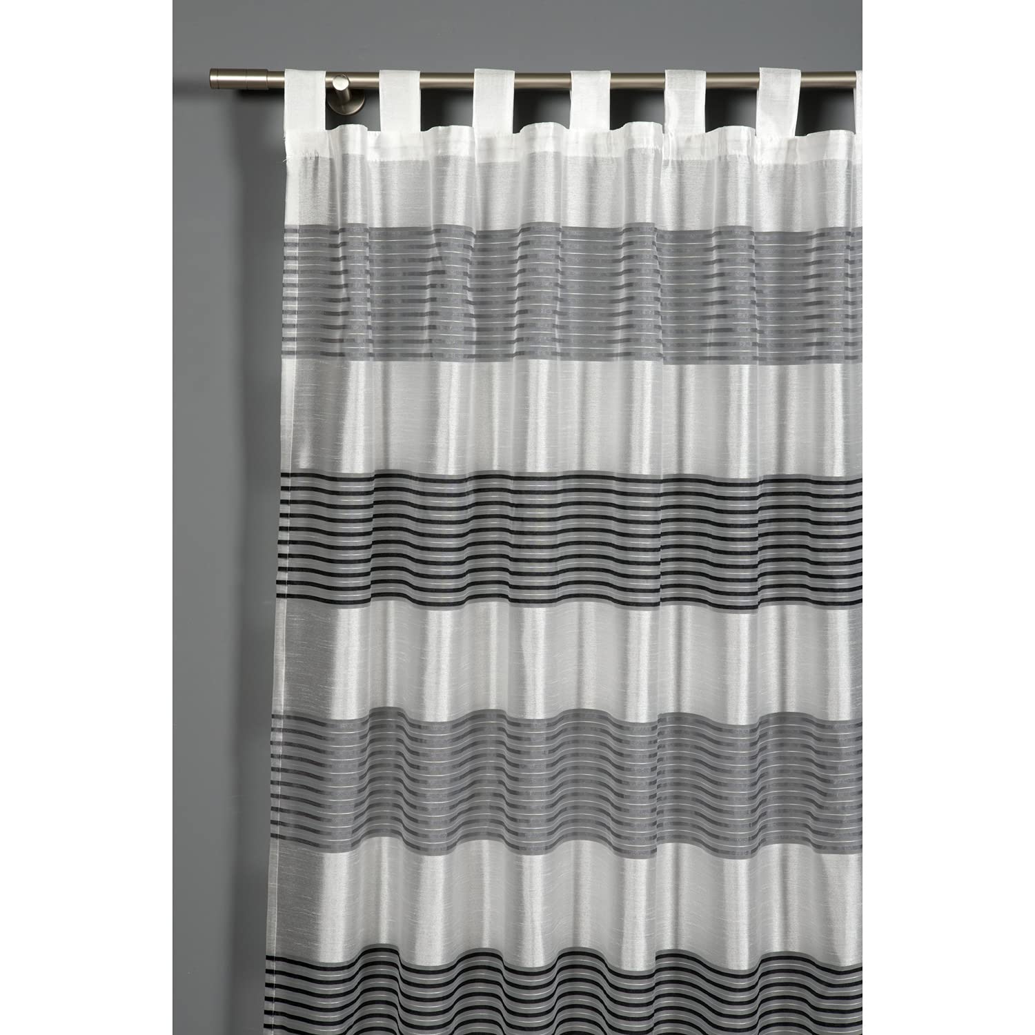 Gardinia Tab-top Curtain, Polyester, Silver Grey, 140 x 245 cm