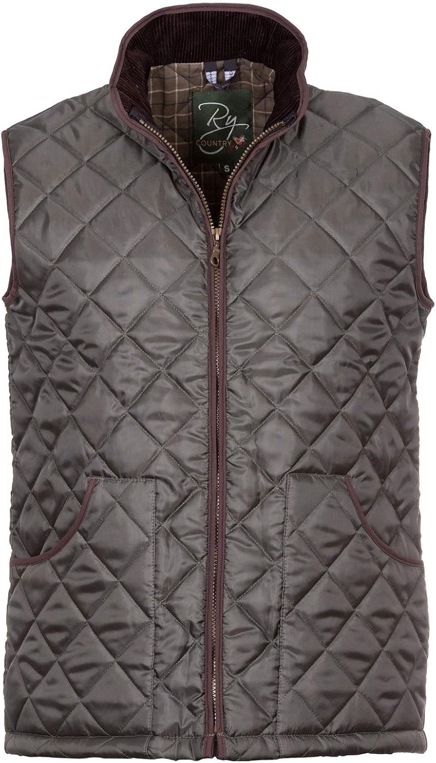 Rydale Mens Quilted Gilet Olive Green Shooting Hunting Waistcoat