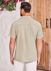 COOFANDY Men Button Down Short Sleeve Shirt Regualr