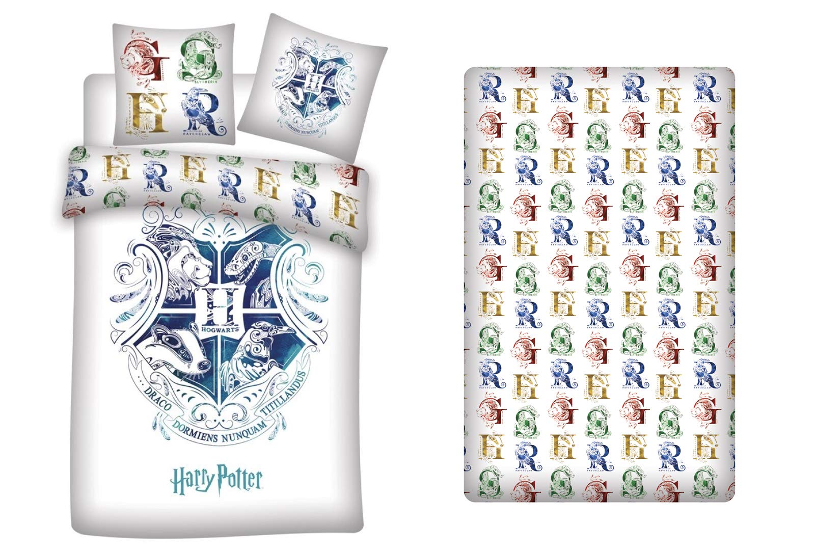 Harry Potter Duvet Cover 140 x 200 cm + Pillowcase + Fitted Sheet 90 x 190 cm 100% Cotton