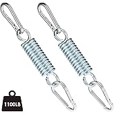 2 Pack Porch Swing Springs, 1100 LB Heavy Duty Springs, Stainless Steel Hammock Chair Hanging Kit Swing Spring Hardware with 2pcs 12.2in Spring and 4pcs Buckles for Garden Hammocks Hanging Chairs