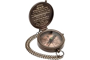 Personalized Compass – Custom Engraved Brass Pocket Compass Gift for Son or Grandson – Graduation Gift for Him, High School o