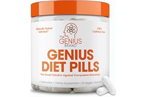 The Genius Brand - Genius Diet Pills for Weight Loss Support, 50 Veggie Capsules - Smart Appetite Suppressant for Women and Men - Natural 5-HTP & Saffron Supplement - Cortisol & Thyroid Support