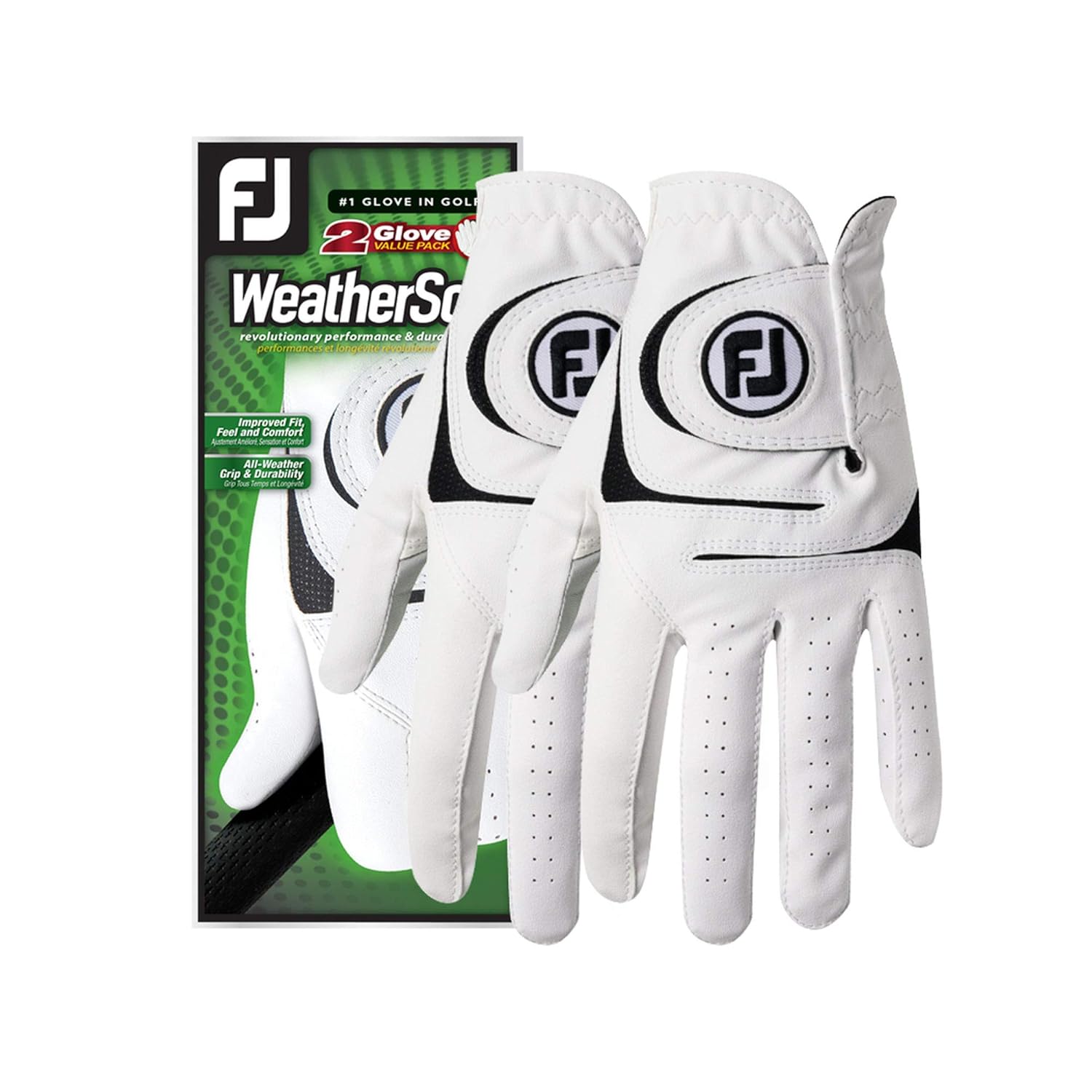 New Improved Footjoy WeatherSof Mens Golf Gloves (2 Pack) World 1