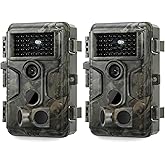 GardePro A3S 2-Pack Trail Camera (Non-Cellular, Non-WiFi), 64MP Photo & 1296P HD Video, 0.1s Trigger, 100ft No-Glow Night Vis