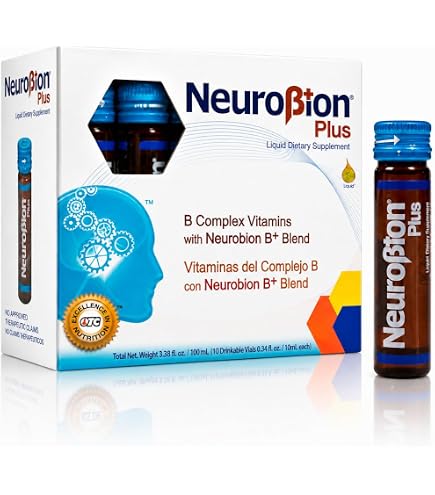 Neurobion Forte Vitamin B12 Methylcobalamin B6 B2 Niacin Liquid Shots Daily Energy & Nervous System Support Complex Easy Oral Drinkable10 Vials, 2 Pack : Health & Household