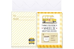 AlwaysLovarious 2025 Bus Driver Appreciate Gift Card Holders, Women Men School Bus Driver Thank You Card with White Envelopes, Gift for Retirement, End of Year, Mothers Day, Christmas 4PCS