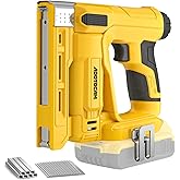 ADOTOCAM Cordless Nail Gun for Dewalt 20V Battery (Tool Only), 2 in 1 18GA Brad Nailer/T50 Crown Stapler, Nail Gun Battery Powered with 2,000PCS Staples and Nails for Upholstery & Family DIY
