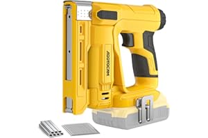 ADOTOCAM 18GA Nail Gun for Dewalt 20V Battery (Tool Only), 2 in 1 Cordless Brad Nailer/T50 Crown Stapler, Nail Gun Battery Powered with 2,000PCS Staples and Nails for Upholstery & Family DIY