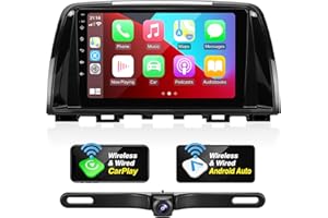 SizxNanv for Mazda 6 Radio Compatible with Wireless Carplay Android Auto,Car Stereo Upgrade Bluetooth Navigation GPS WiFi FM AM Multimedia Player Backup Camera Touchscreen 8-Core HeadUnit (2014-2015)