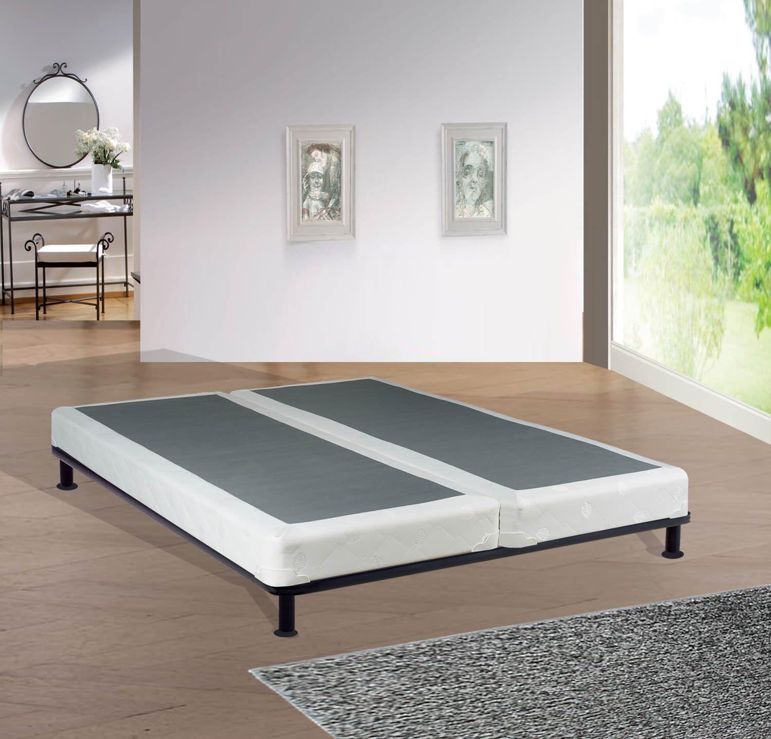 Spinal Solution 4Inch Queen Size Assembled Box Spring for Mattress