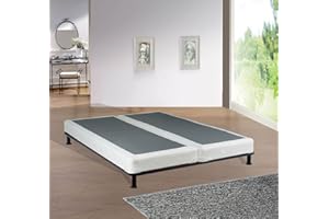 Continental Sleep 4-Inch Wood Split Low Profile Traditional Box Spring/Foundation for Mattress Set, Queen, Beige