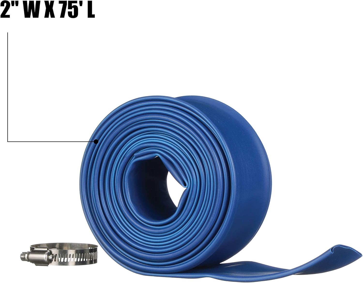 Blue Devil 75-Foot Backwash Hose for Pool with Hose Clamp, 2" W x 75' L : Swimming Pool Hoses : Garden & Outdoor