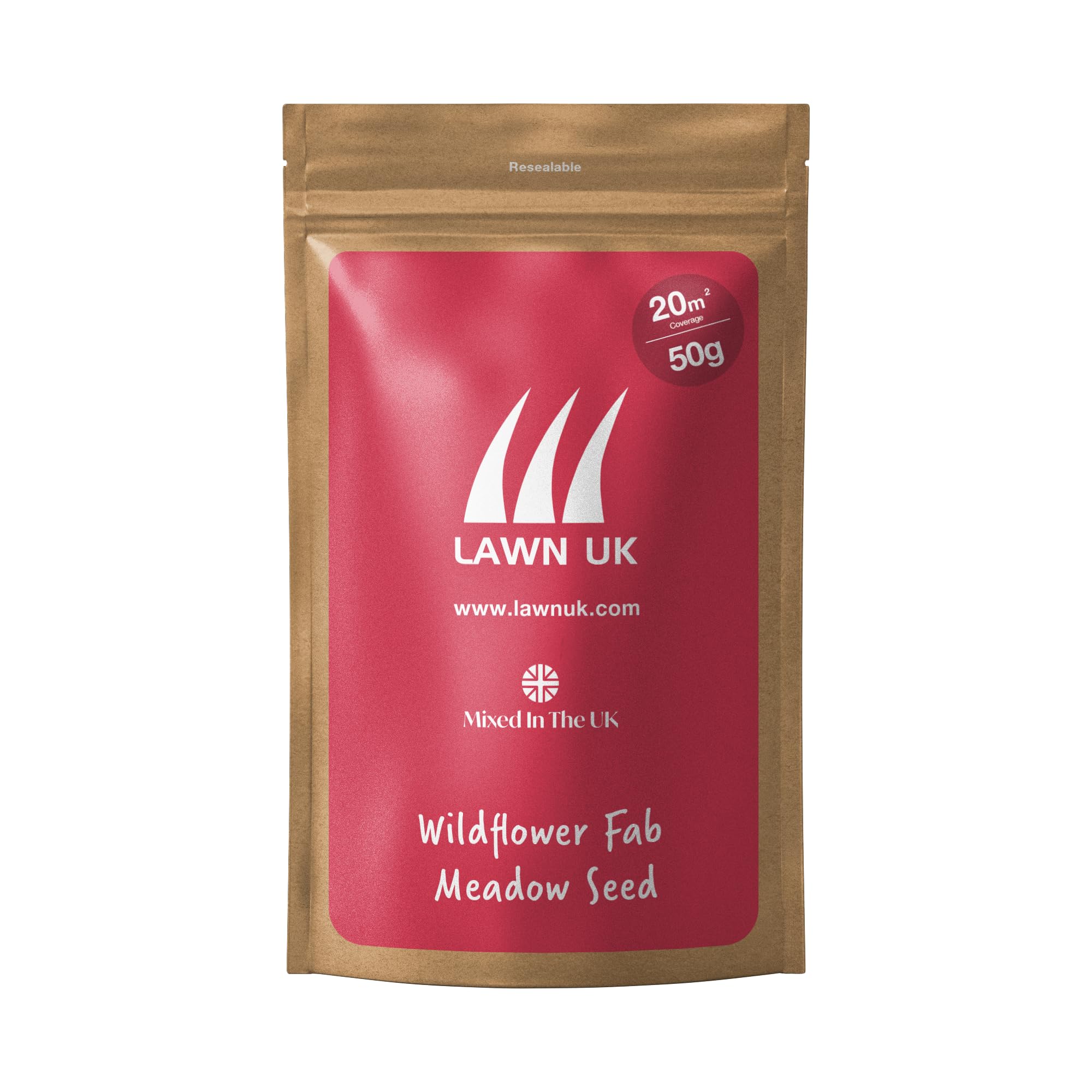 Wildflower Fab Meadow Seed Mix Lawn UK - 50g - 20sqm Coverage - Flagship Sow and Grow - Annual Perennial Wildflowers
